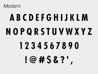 Custom "Modern" Banner - All caps, bold font, large letters