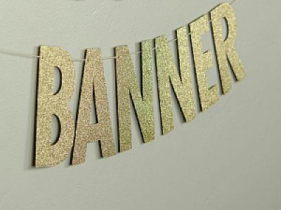 Custom "Modern" Banner - All caps, bold font, large letters