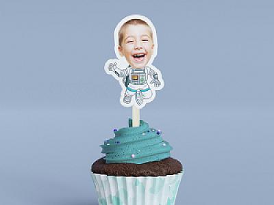 Personalized Photo Cupcake Toppers | Sports, Careers, Holidays & More