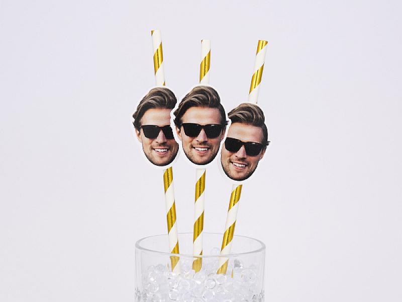 Custom Photo Straws for Bachelorette Parties | Personalized Face Straws
