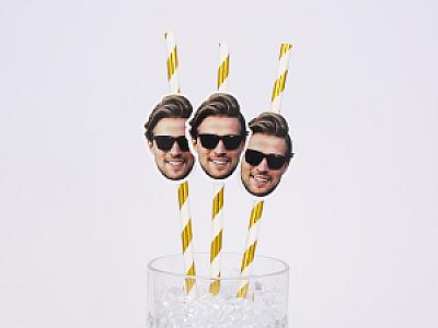 Custom Photo Straws for Bachelorette Parties | Personalized Face Straws