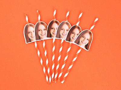 Custom Photo Straws for Bachelorette Parties | Personalized Face Straws