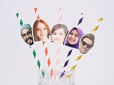 Custom Photo Straws for Bachelorette Parties | Personalized Face Straws