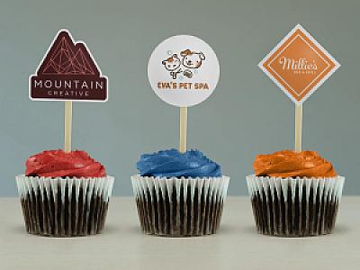 Custom Logo and Artwork Cupcake Toppers
