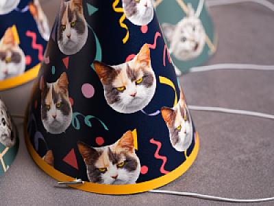 Custom Pet Party Hats, Photo Hats with Your Pet's Face